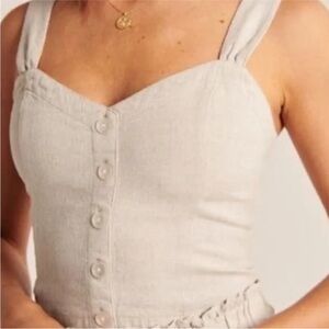 Abercrombie & Fitch Cream Bustier Crop Tank Top